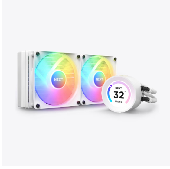  Liquid CPU Cooler: Kraken Elite 240 RGB - White<br>240mm Radiator, 2x 120mm RGB PWM Fans, 123 x 275 x 30mm, Support: Intel LGA1700, LGA1200, LGA115x, AMD AM5, AM4, sTRX4*, TR4*  