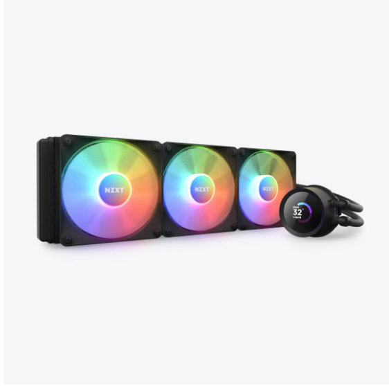  Liquid CPU Cooler: Kraken 360 RGB - Black<br>360mm Radiator, 3x 120mm RGB PWM Fans, 121 x 394 x 27mm, Support: Intel LGA1700, LGA1200, LGA115x, AMD AM5, AM4, sTRX4*, TR4*  