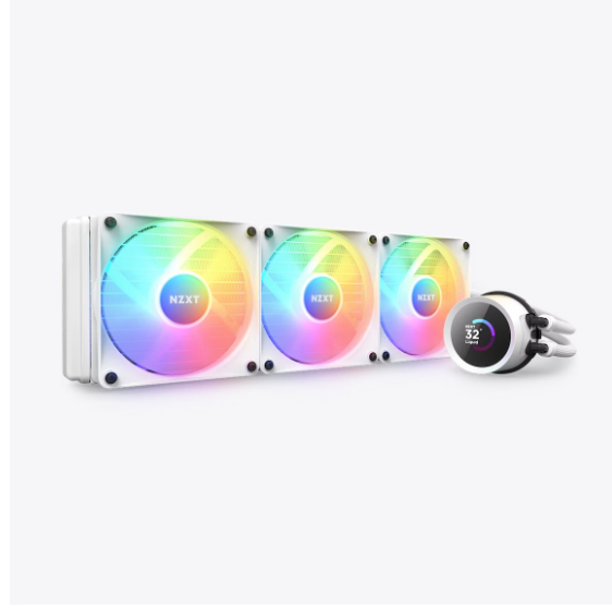  Liquid CPU Cooler: Kraken 360 RGB - White<br>360mm Radiator, 3x 120mm RGB PWM Fans, 121 x 394 x 27mm, Support: Intel LGA1700, LGA1200, LGA115x, AMD AM5, AM4, sTRX4*, TR4*  