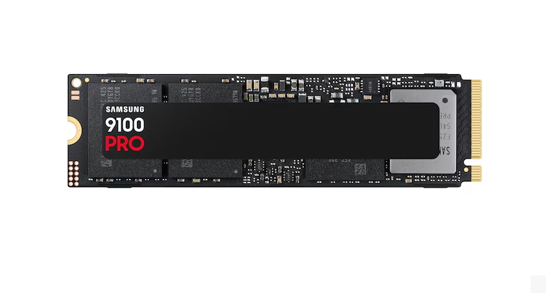  M.2 SSD: 1TB 9100 PRO PCIe Gen5 NVMe 14700MB/s 13300MB/s R/W 1850K/2600K IOPS 600TBW 1.5M hrs V-NAND TLC AES 256-bit Encryption 5yr wty  