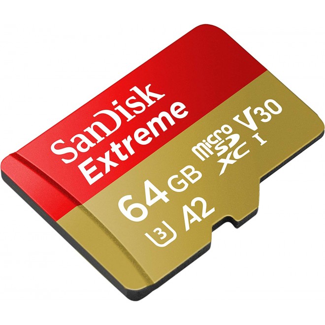  EXTREME MICROSDXC 64GB V30 U3 A2 UHS-I 170MB/S R 80MB/S  