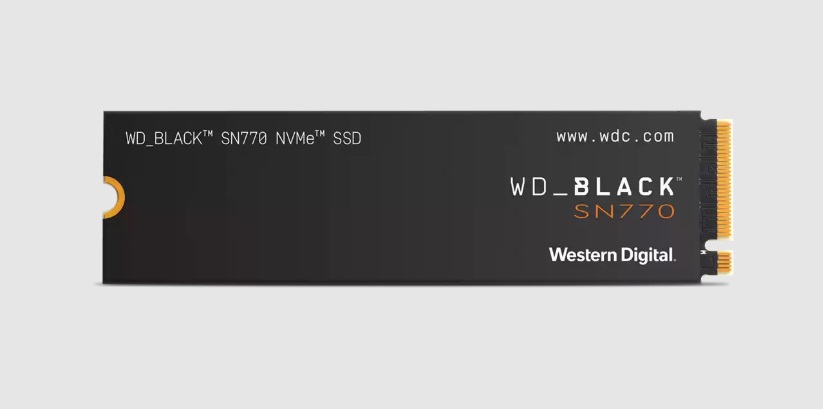  <b>M.2 NVMe SSD:</b> 2 TB WD SN770, PCIe Gen 4, Read: 5150MB/s, Write: 4850MB/s, R:650K/W:800K IOPS, 1200TBW  