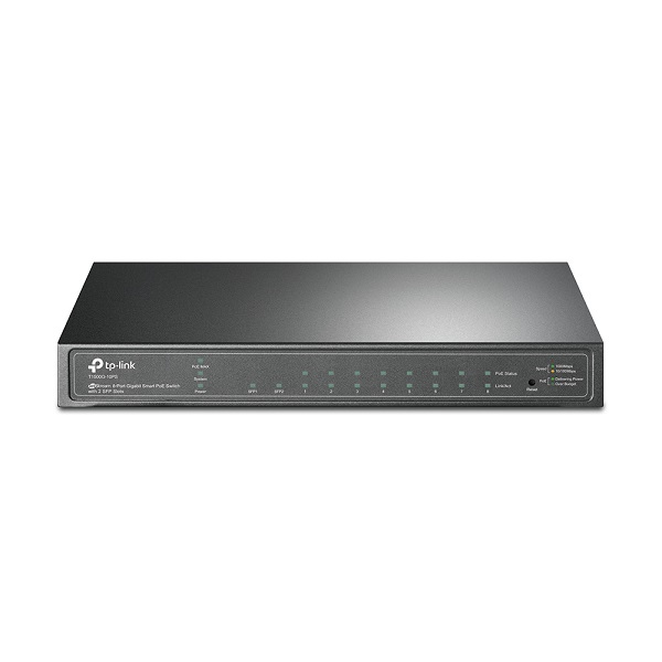  PoE Switch: JetStream 8-Port Gigabit Smart PoE Switch with 2 SFP Slots 53W  