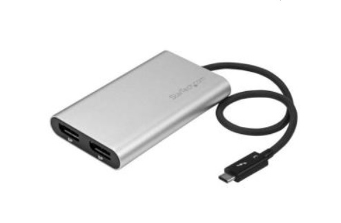  Thunderbolt 3 to Dual DisplayPort Adapter - 4k 60Hz, 5k 60Hz - Certified TB3 to DP Monitor Adapter - Mac and Windows Compatible  