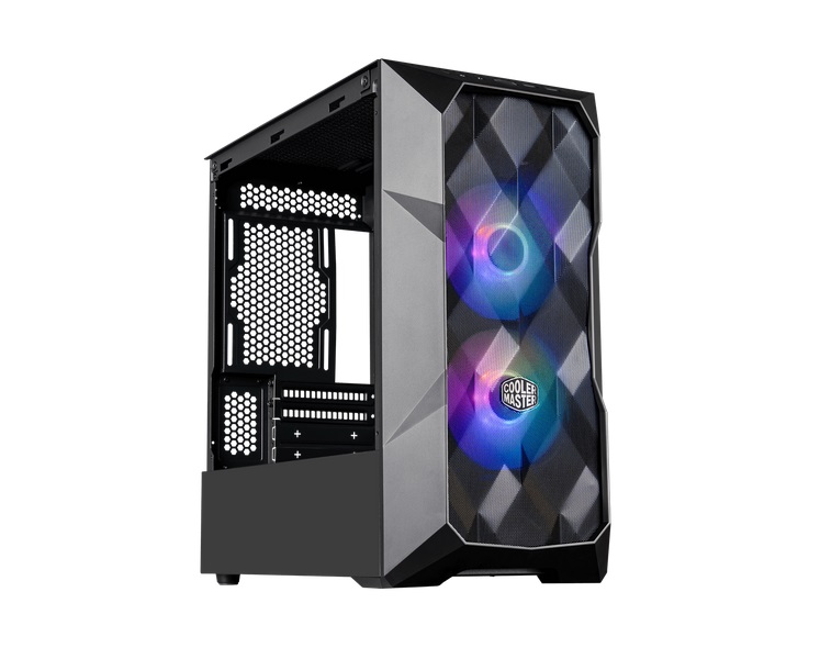  MasterBox TD300, Polygonal Mesh, 2x ARGB 120mm Fans, Tempered Glass Side Panel, ARGB/PWM Hub Included  