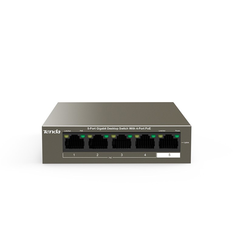  POE SWITCH: 5-Por Gigabits Desktop Switch with 4-Port PoE+ (Total 53W)  