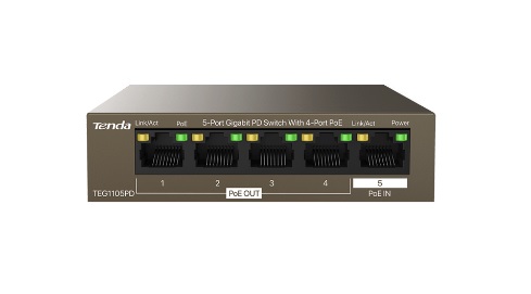  POE SWITCH: 5-Port Gigabit PD Switch With 4-Port PoE (Total: 30W)  