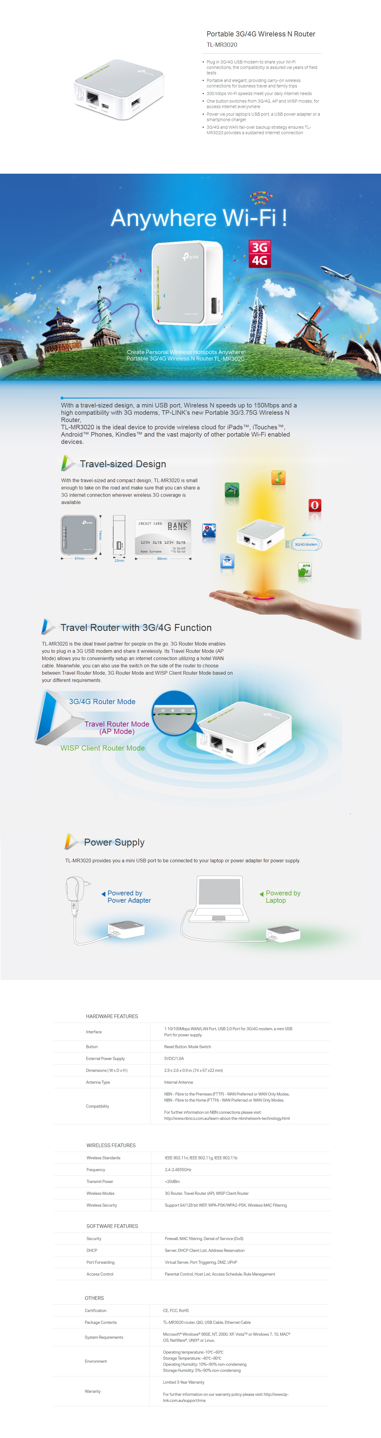  Router: 300Mbps Portable 3G/4G Wireless-N Router  