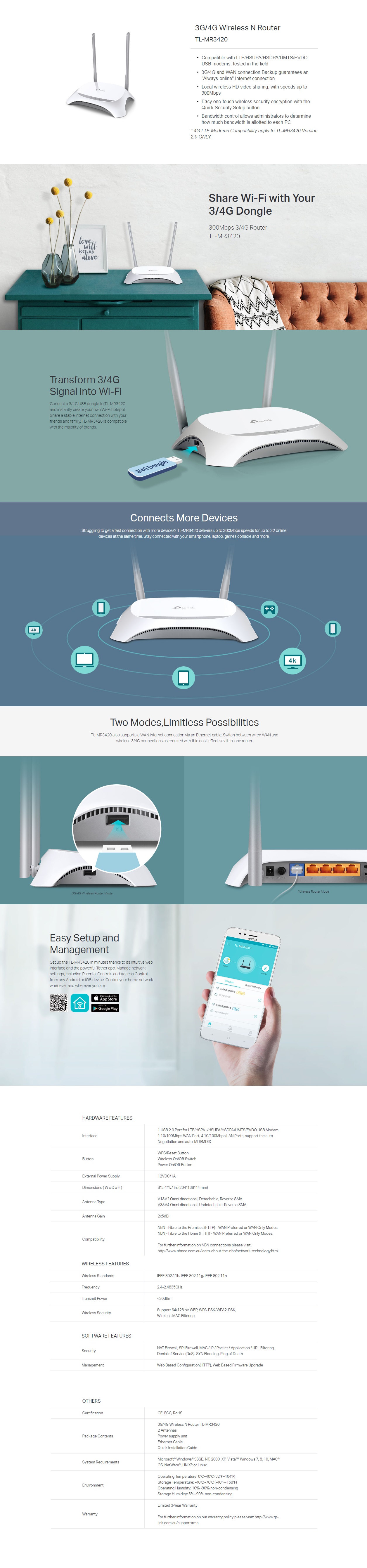  Router : 300Mbps Wireless N 3G/4G  