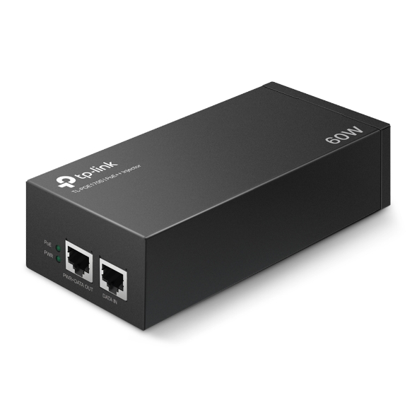  POE++ Injector, 2x Gigabit Ports, IEEE802.3af/at/bt standards, supplies up to 60W  