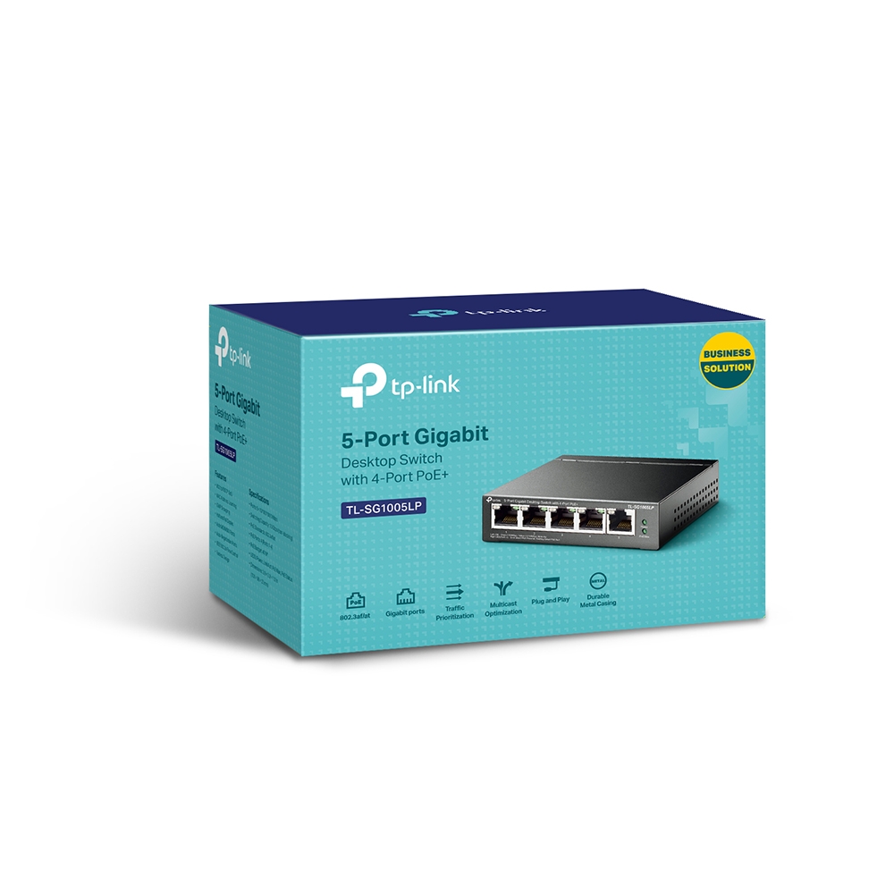  <b>POE Switch :</b> 5-port Gigabit with 4x POE+, 10Base-T/100base-TX/1000Base-T/EIA/TIA-568, Auto Negotiation/MDI/MDIX  