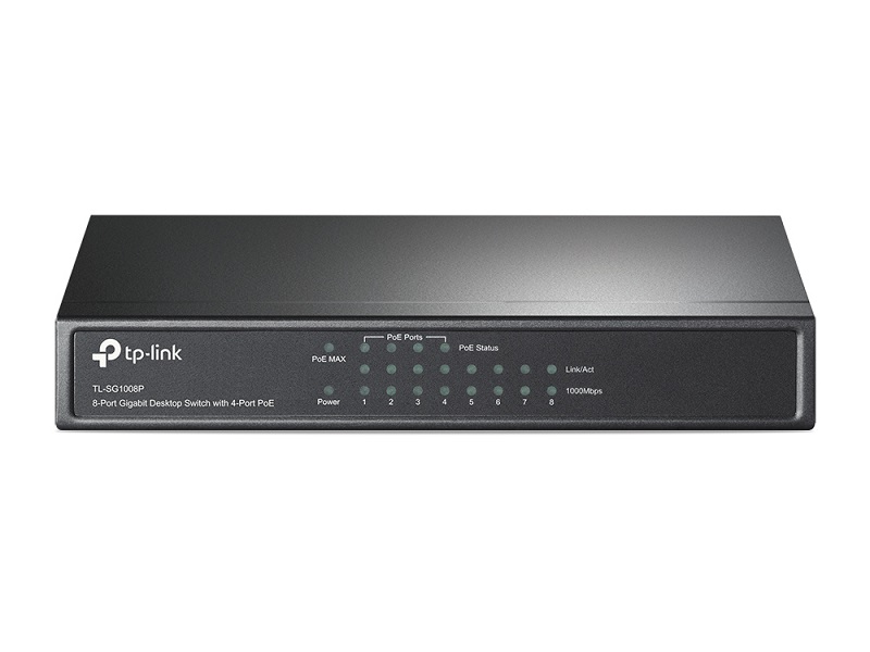  PoE Switch: 8-Port Gigabit Desktop Switch with 4-Port PoE 55W  