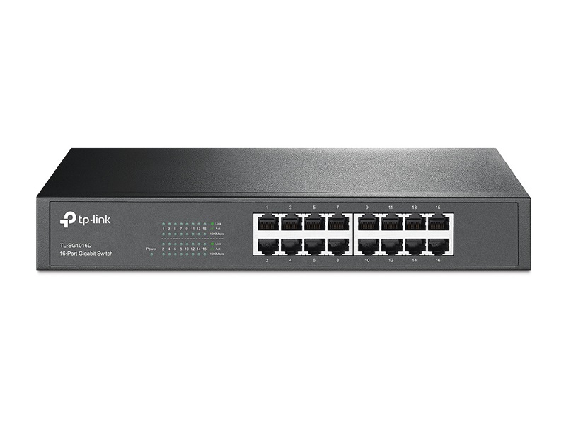  Switch: 16-Port Gigabit Desktop/Rackmount Switch, Rackmount Kit Included  