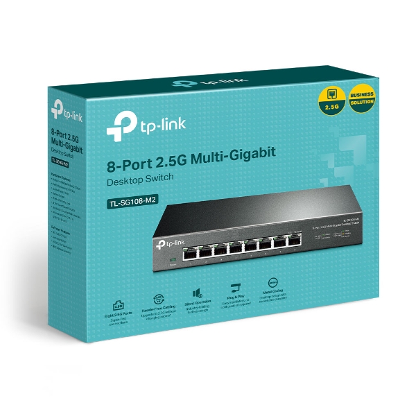  Switch: 8 Ports 2.5Gbp, Auto-Negotiation, Auto-MDI/MDIX  