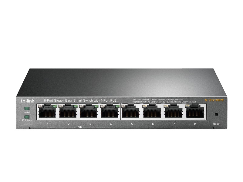  PoE Switch: 8-Port Gigabit Easy Smart Switch with 4-Port PoE 55W  