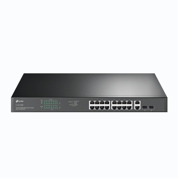  POE Switch: 18-Port Gigabit Rackmount Switch with 16 PoE+  