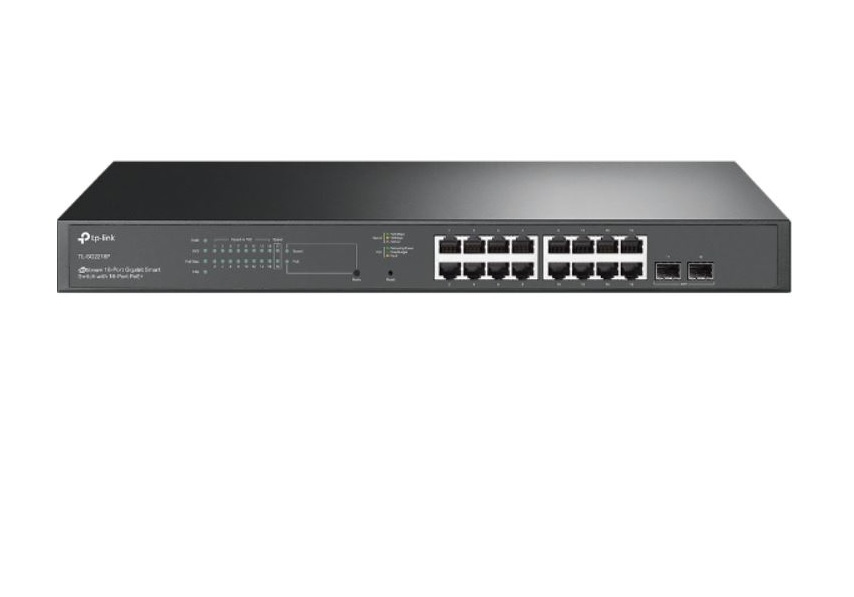  JetStream 16-Port Gigabit Smart Switch with 2 SFP Slots, Support Omada SDN, L2/L3/L4 QoS, Static Routing,Rack Mountable  