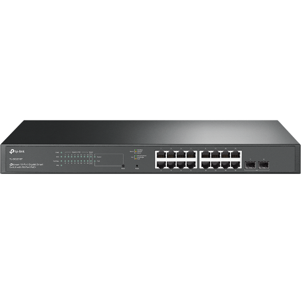  POE Switch: JetStream 18-Port Gigabit Smart Switch, 16-Port PoE+, Omada SDN, 2x GBit SFP Slots, 150W PoE Budget  