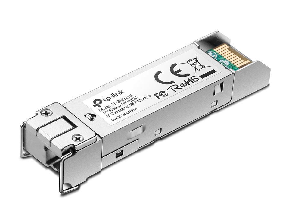  <b>WDM Bi-Directional SFP Module: </b> 1000Base-BX, 1.25Gbps, TX: 1310nm/RX: 1550nm, LC Simplex, IEEE 802.3z, TCP/IP, DMM, SFP-MSA, Hot swappable, 9/125 m Single-mode Fiber, up to 10km  