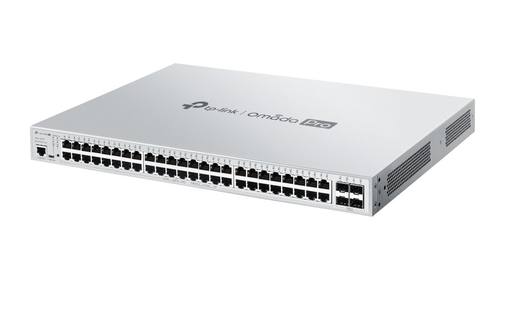  POE Switch: OMADA PRO 48-PORT MANAGED GIGABIT L2+ SWITCH, POE+(48), SFP(4), 384W, 1U, 5YR  