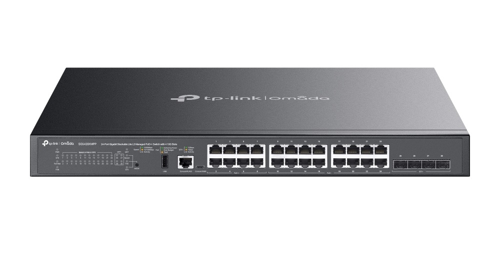 POE Managed Switch: OMADA 24-PORT MANAGED Gb L3 STACKLITE SWITCH,POE++(8)/POE+(16),10G SFP+(4),500W,5Y POE Managed Switch: OMADA 24-PORT MANAGED Gb L3 STACKLITE SWITCH,POE++(8)/POE+(16),10G SFP+(4),500W,5Y