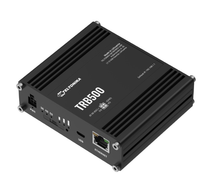 Industrial 5G Gateway, with ultra-low latency and high data throughput, 4x4 MIMO, Comes with the RutOS operating system Industrial 5G Gateway, with ultra-low latency and high data throughput, 4x4 MIMO, Comes with the RutOS operating system