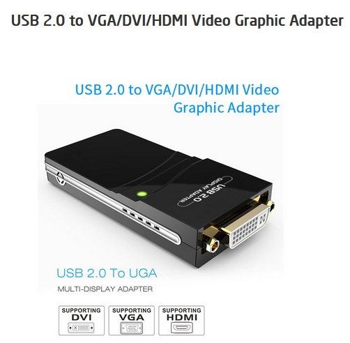  USB 2.0 to VGA/DVI/HDMI Video Graphic Adapter  