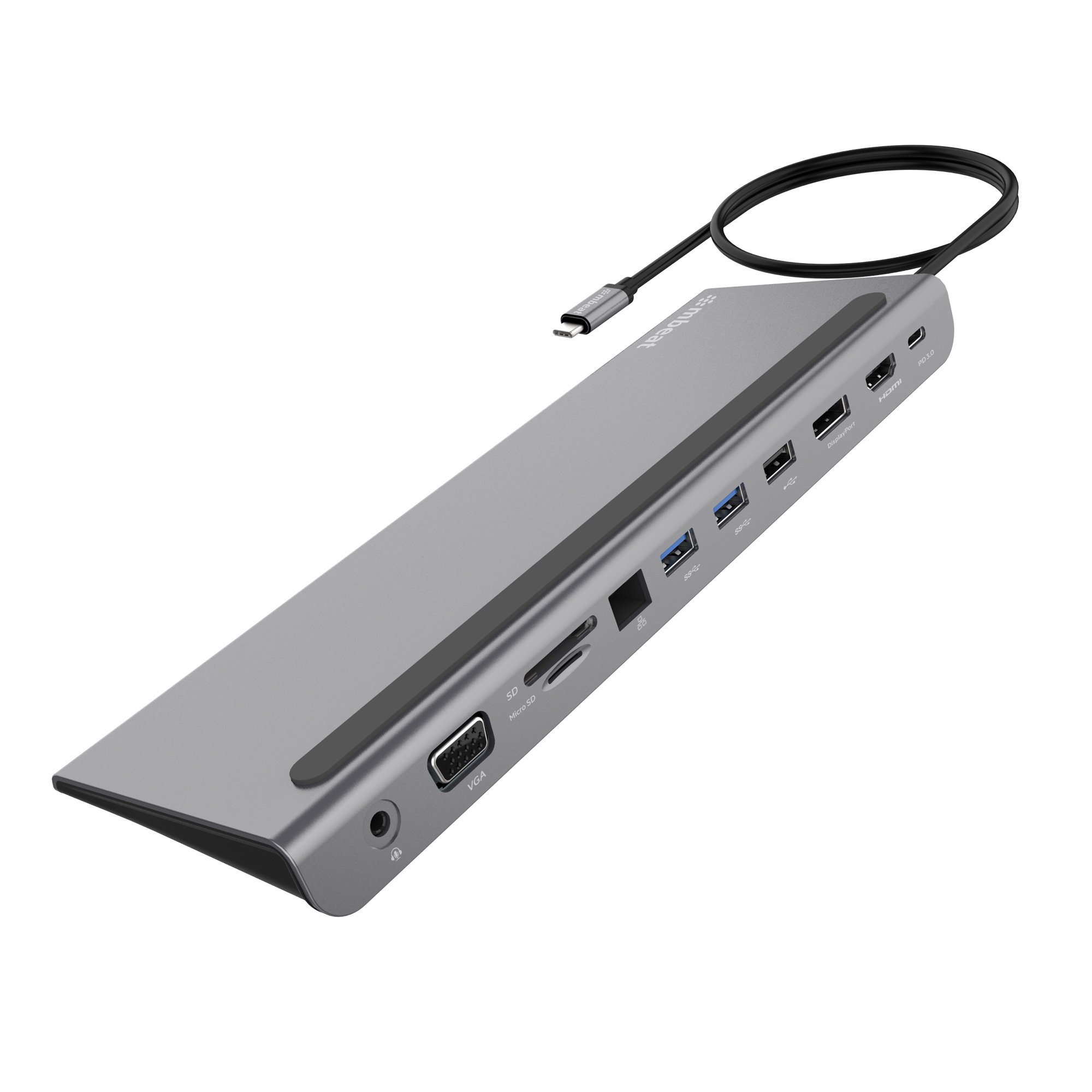  Elite Triple Display USB-C Docking Station with 100W Power Delivery 1xHDMI, 1x DisplayPort, 1x VGA, 2x USB 3.0, 1x USB 2.0, MicroSD, 1x RJ45  