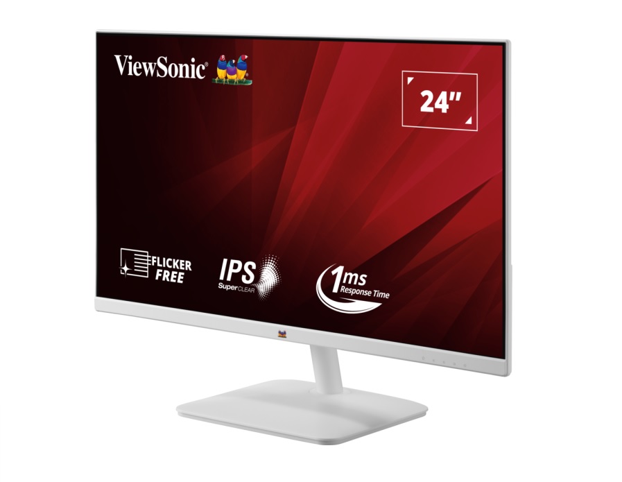  24" White Office Ultra Thin FHD IPS, 100Hz, 1ms MPRT, 178��/178��, HDMI, VGA, Borderless 3‑Side Design, Low Blue Light, Flicker‑Free, 3Yrs Wty  