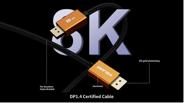 DisplayPort Cable: Ultra 8K DP to DP Cable V1.4 (2M)  