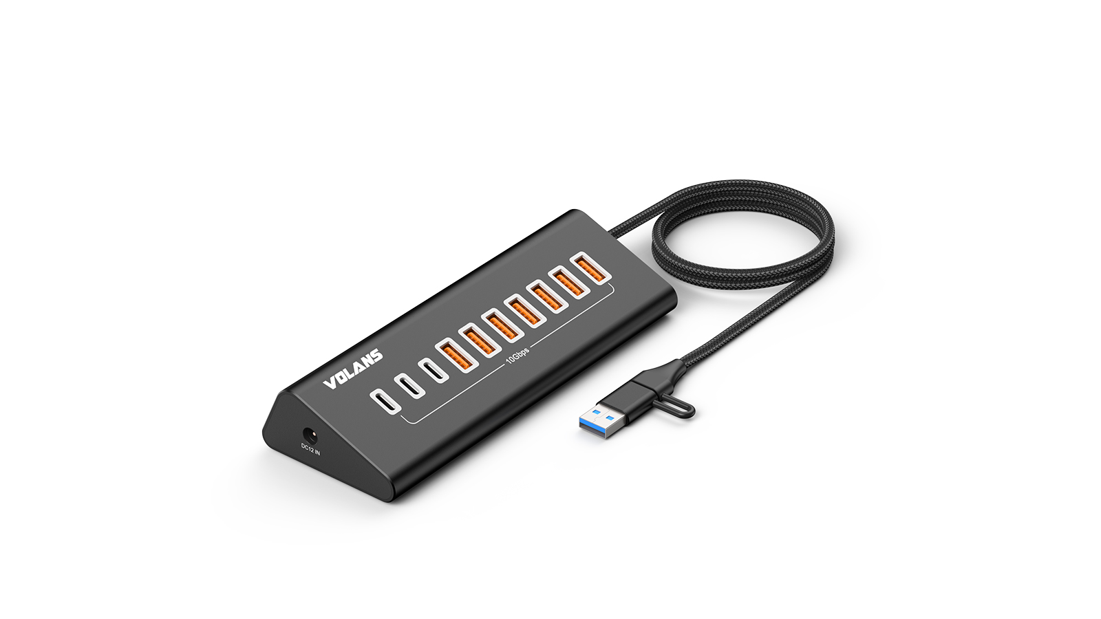  Aluminum 10 Ports USB3.2 Gen2 HUB (7A+3C)  