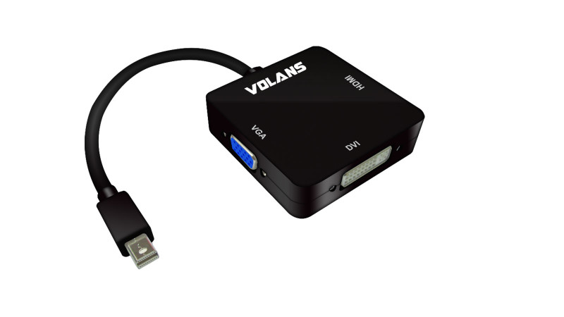  Mini DisplayPort(M) to HDMI(F) / DVI(F) / VGA(F) - Supports 1080P  