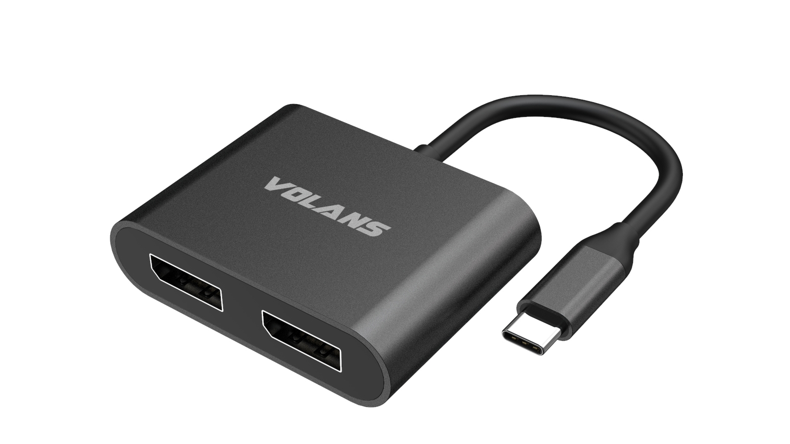  Aluminium 4K USB-C to Dual DisplayPort Adapter with MST Dual Monitor  