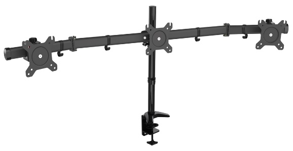  VM-MP330C - DeskClamp Three LCD Monitor Support up to 27''; Tilt -15/+15; Rotate 360; VESA 75/100  