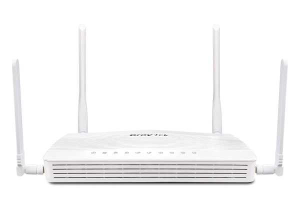  5G Router: Gigabit WAN router with a 5G modem & 2 x SIM card slots, 1 x configurable GbE WAN/LAN port, 3 x GbE LAN ports, SPI Firewall, 802.11ax (WiFi 6, AX3000), 4 x IPsec, OpenVPN or Wireguard tunnels, and support VigorACS 3  