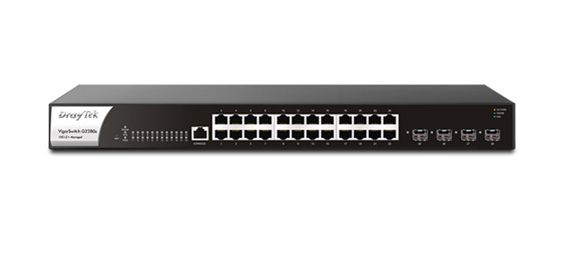 POE Switch: 28 ports L2+ Managed PoE Switch with 4 x 10G SFP+ slots, 24 x GbE ports, 1 x console port, Auto Surveillance & Voice VLAN, ONVIF-Friendly, Energy-Efficient Ethernet, and Central Switch Management  