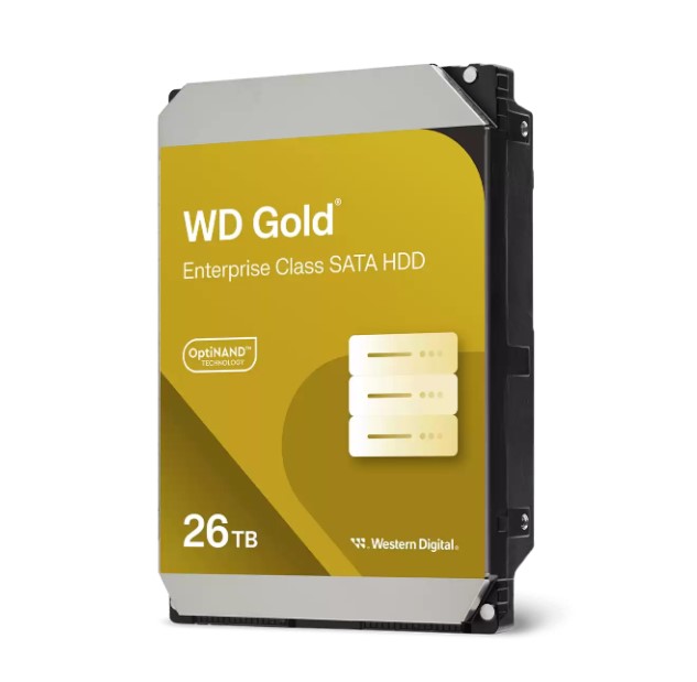  WD Gold Enterprise Class SATA HDD - 26TB 3.5" SATA 6Gb/s 7200RPM 512MB 291MB/s 5yrs warranty  