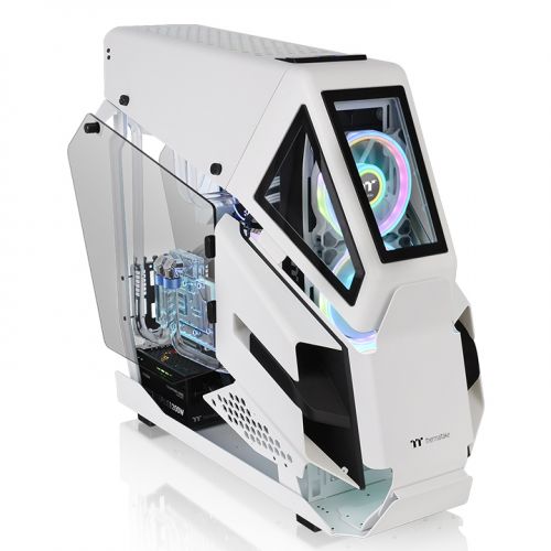  <b>Full-Tower Case:</b> AH T600 - SNOW WHITE Open Frame Chassis, Type-C x 1, USB 3.0 x 2, USB 2.0 x 1, HD Audio x 1, Tempered Glass Side Panel, Supports: Mini-ITX, MicroATX, ATX, E-ATX  