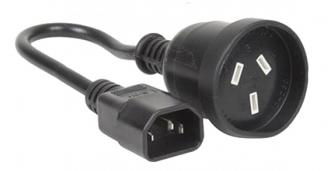  Power Cable: 3 PIN AUS Mains (FEMALE) - IEC C14 (MALE) 30cm  