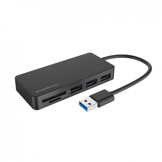  3 Port USB 3.0 Hub with Dual Slot SD MicroSD Card Reader  