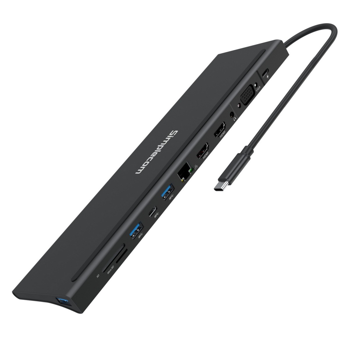  USB-C Type-C 12-in-1 Multiport Docking Station Laptop Stand Dual HDMI + VGA Triple Display Gigabit LAN  