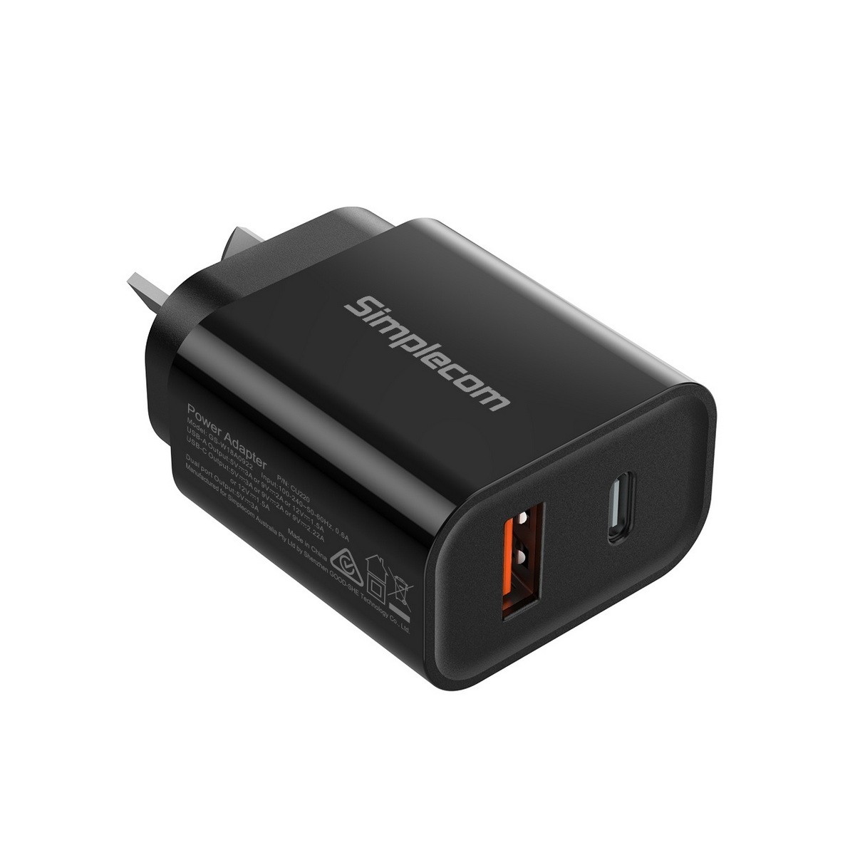  Dual Port PD 20W Fast Wall Charger USB-C Type-C + USB-A for Phone Tablet  