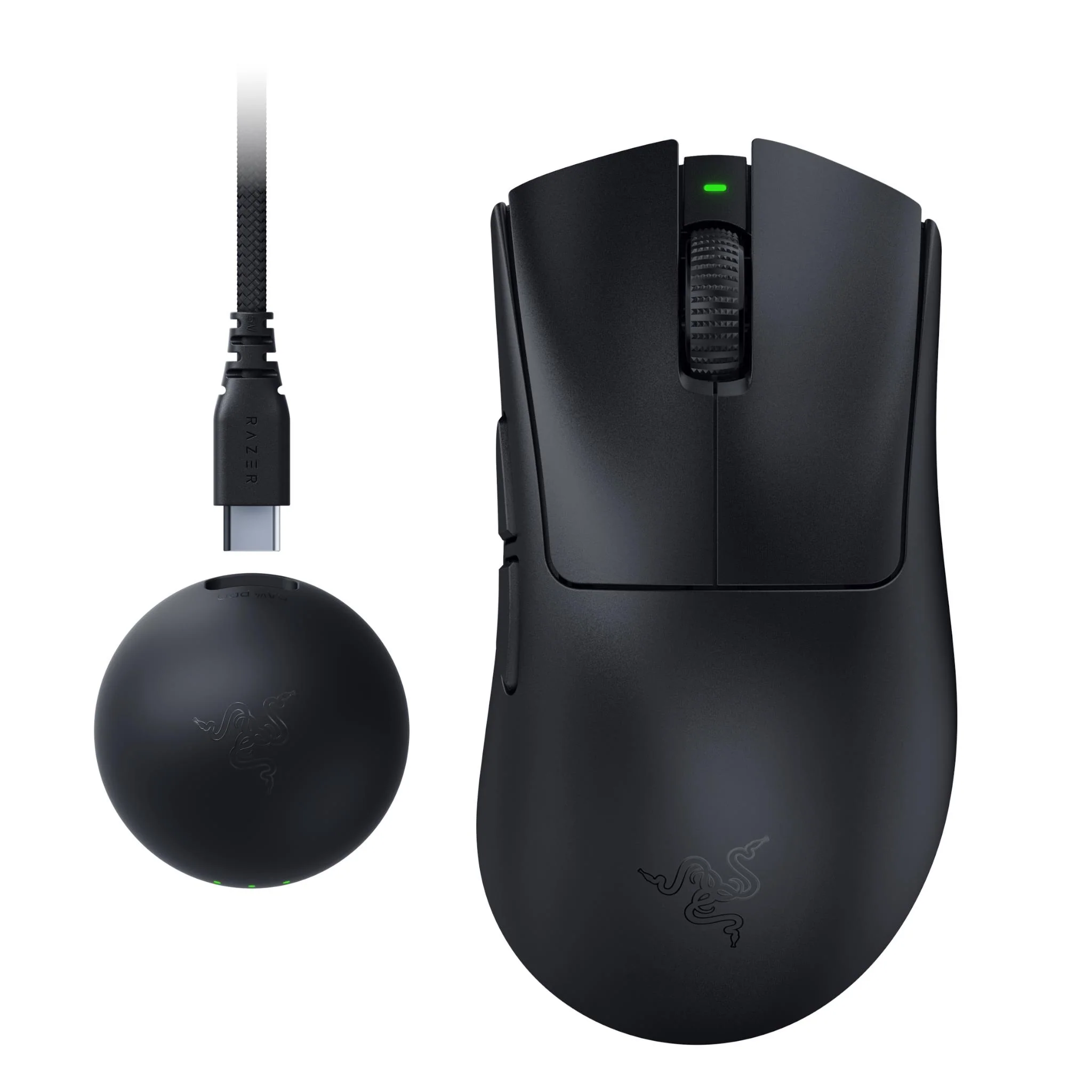  Razer DeathAdder V4 Pro Wireless Esports Gaming Mouse (Black) - 45,000 DPI, 900 IPS, Focus Pro 45K Optical Sensor Gen-2, 8000 Hz Polling Rate, Razer HyperSpeed Wireless Gen-2 & Wired Connectivity  