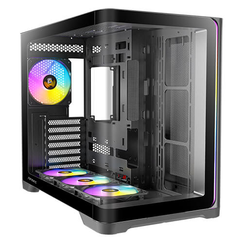  <b>Mid-Tower Case:</b> Antec C5 Curve ARGB - Black<br>4x 120mm ARGB Fans, 2x USB 3.0 + 1x USB Type-C, 1x Mic, 1x Headphones, Curved Tempered Glass Side & Front Panel, Supports: ATX/m-ATX/mini-ITX  