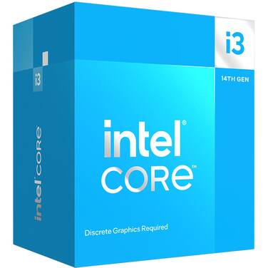  <B>Intel 14th Gen. LGA1700 CPU: i3-14100F</B><BR>4-Cores, 8-Threads, 4.7GHz (Turbo) 12MB Cache, 110W<BR>No Intergrated Graphics, CPU Cooler Included  