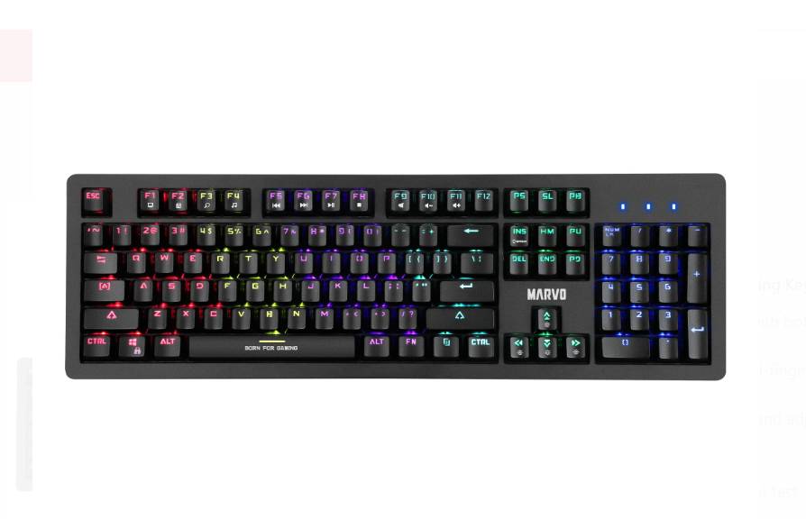  <b>Gaming Keyboard:</b> MARVO KG916 RGB Mechanical Gaming Keyboard, Jixian Blue Switches  
