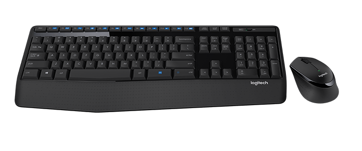  <b>Keyboard & Mouse:</b> MK345, Long-Life Battery Wireless Combo - Black  