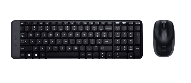  <b>Keyboard & Mouse:</b> MK220, Compact Wireless Combo - Black  