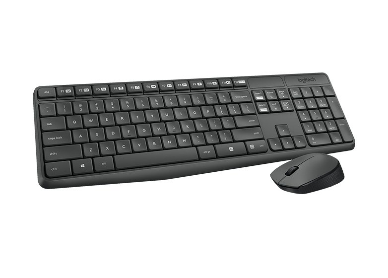  <b>Keyboard & Mouse:</b> MK235, Full-Size Wireless Combo - Black  