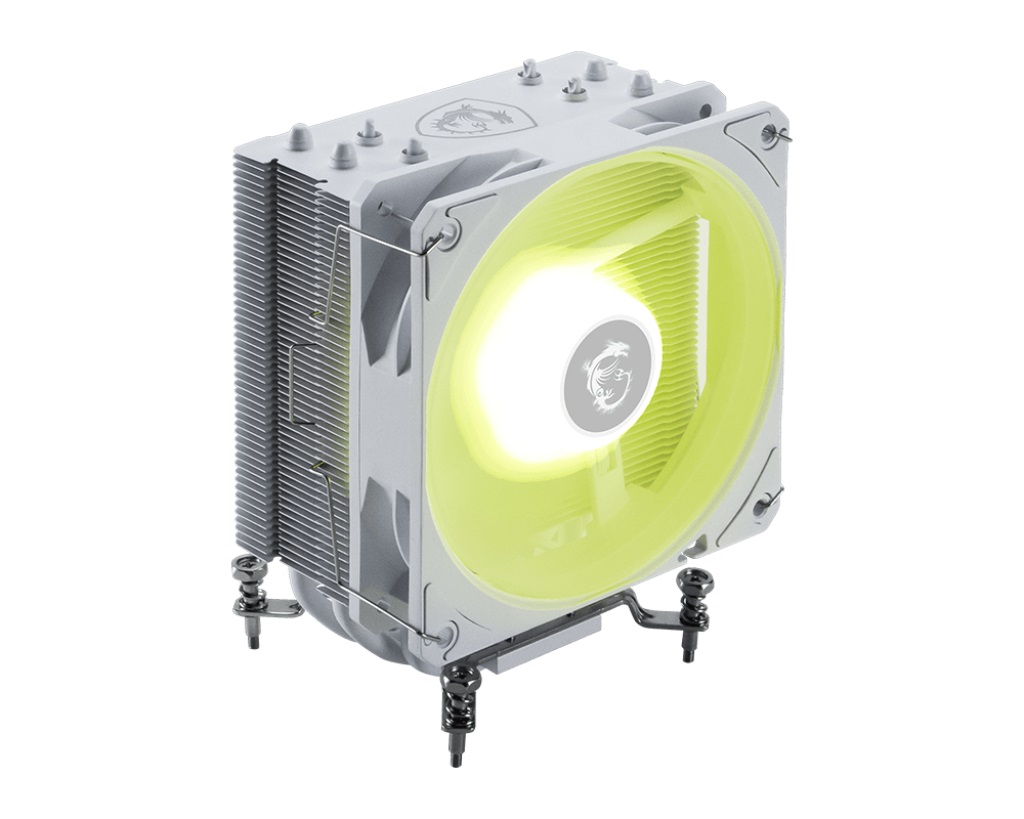 CPU Cooler: MSI MAG COREFROZR AA13 - White, 120mm ARGB PWM Fan, 152x121x94.5mm<br>Support: Intel LGA1700, LGA1851, AMD AM5, AM4 CPU Cooler: MSI MAG COREFROZR AA13 - White, 120mm ARGB PWM Fan, 152x121x94.5mm<br>Support: Intel LGA1700, LGA1851, AMD AM5, AM4